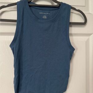 American Eagle Outfitters Fitted Blue Tank Top